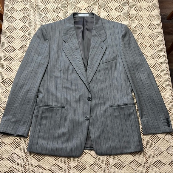 YSL Vintage Grey and Navy Pinstripe Blazer